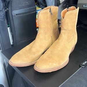 Frye Suede Austin Inside Zip Western Boot